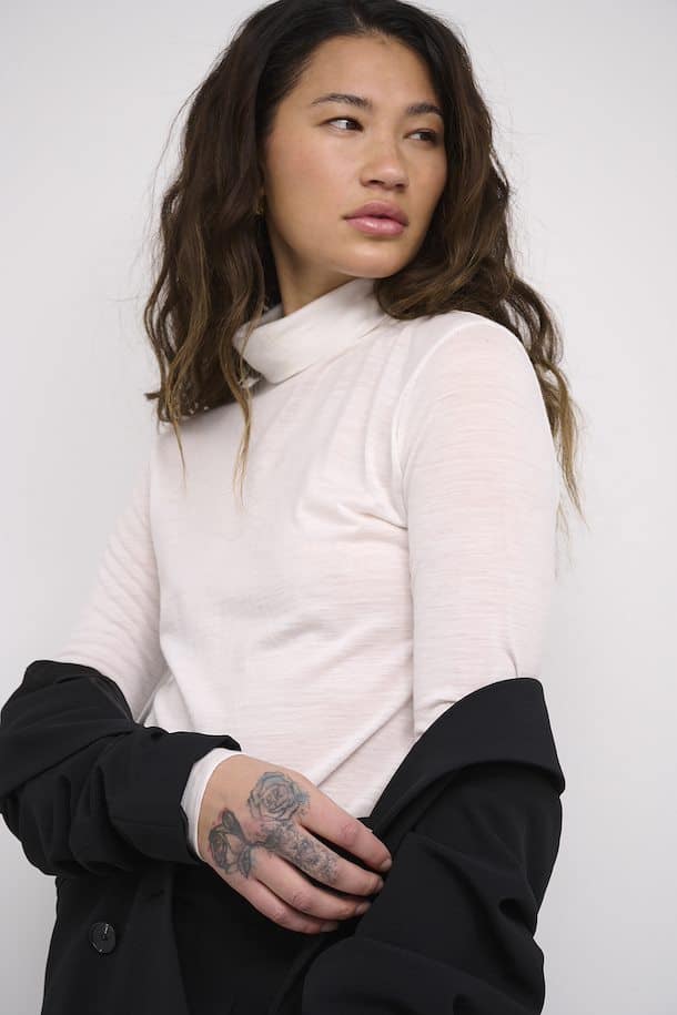 Rollneck Top, Off-White image 4