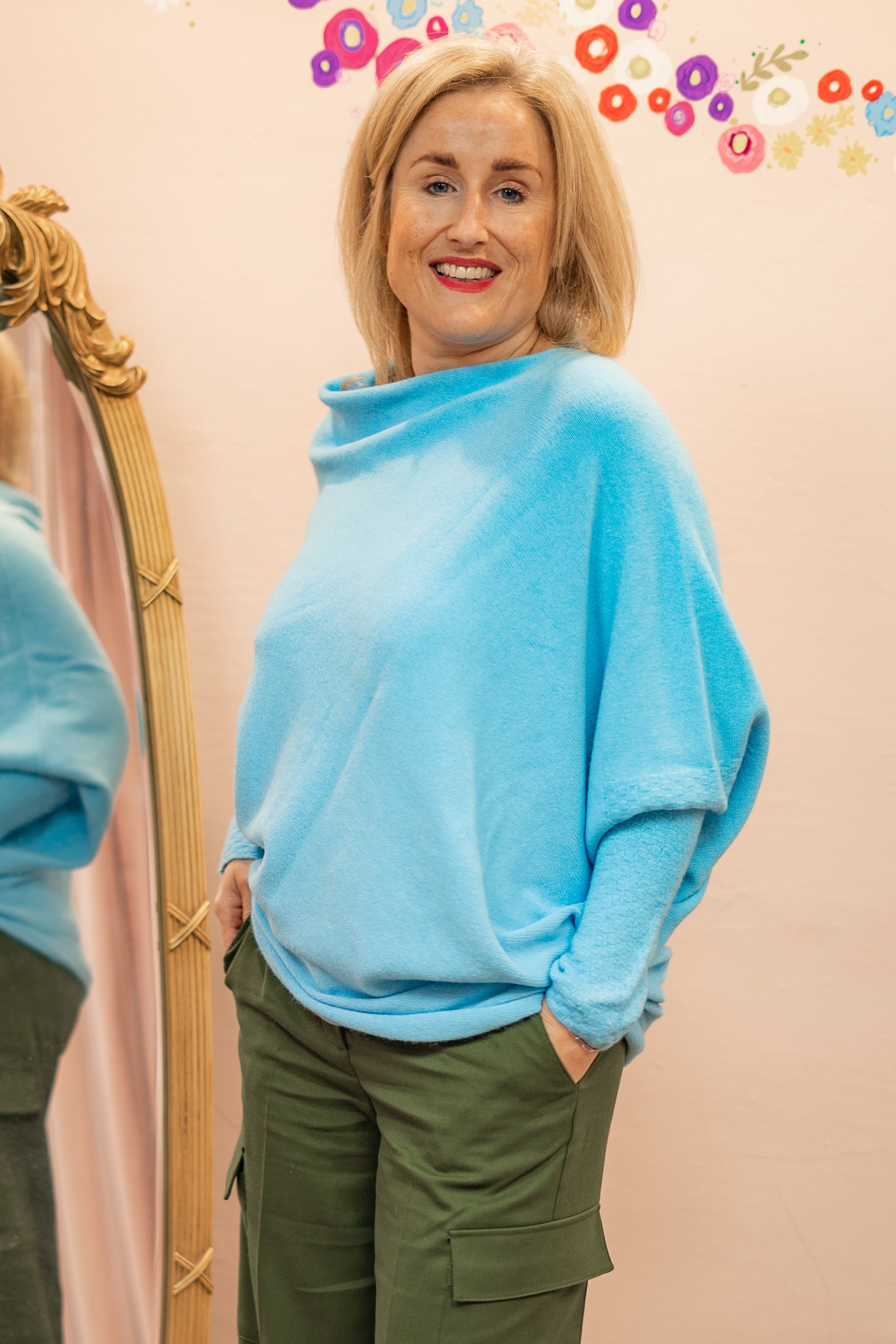 Asymmetric Knit, Powder Blue image 0
