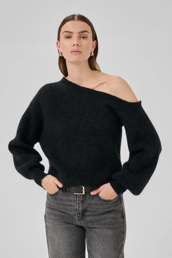 Siva Off-Shoulder Knit, Black image 0