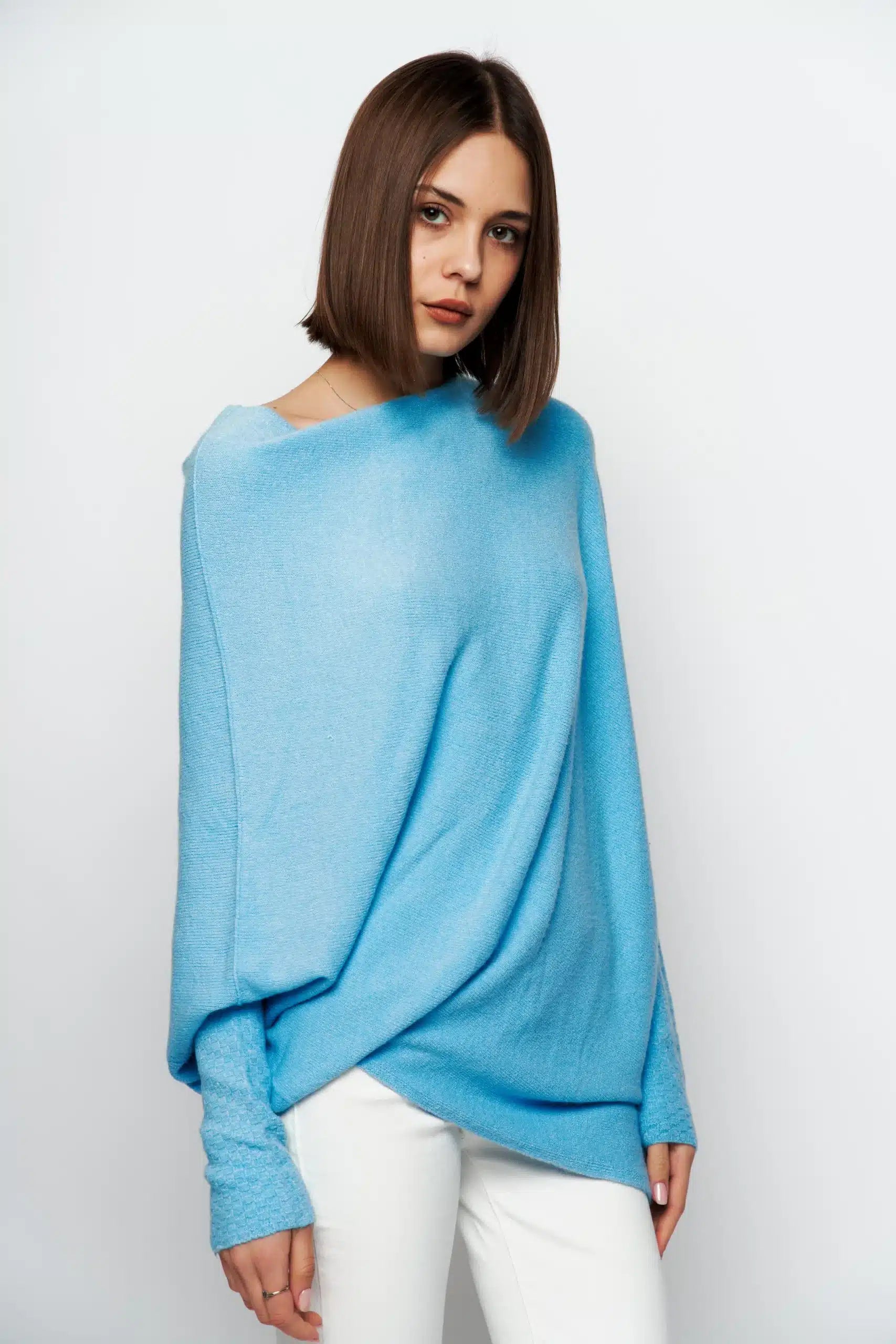 Asymmetric Knit, Turquoise image 2