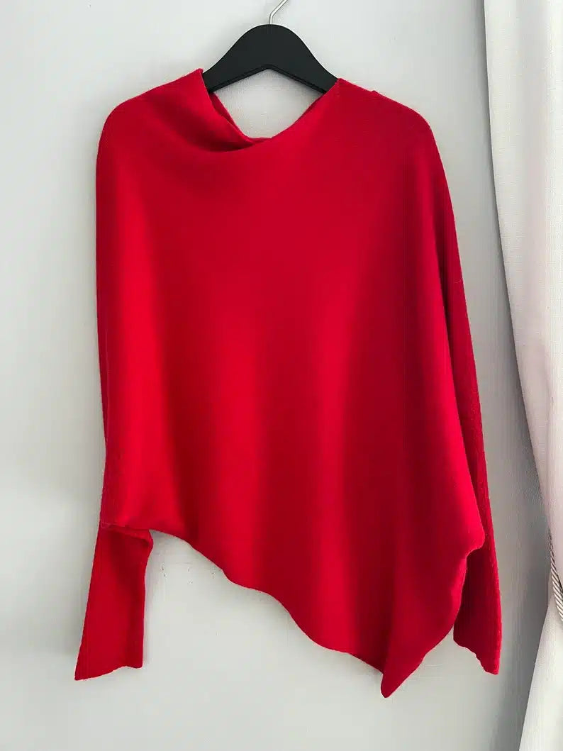Asymmetric Knit, Red image 4