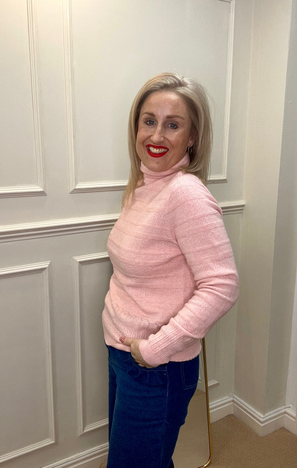 Dana Rollneck Jumper, Pink image 1