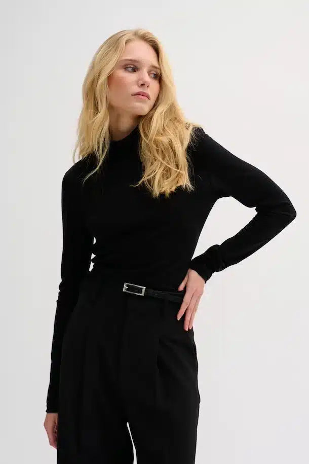 Rollneck Top, Black image 3