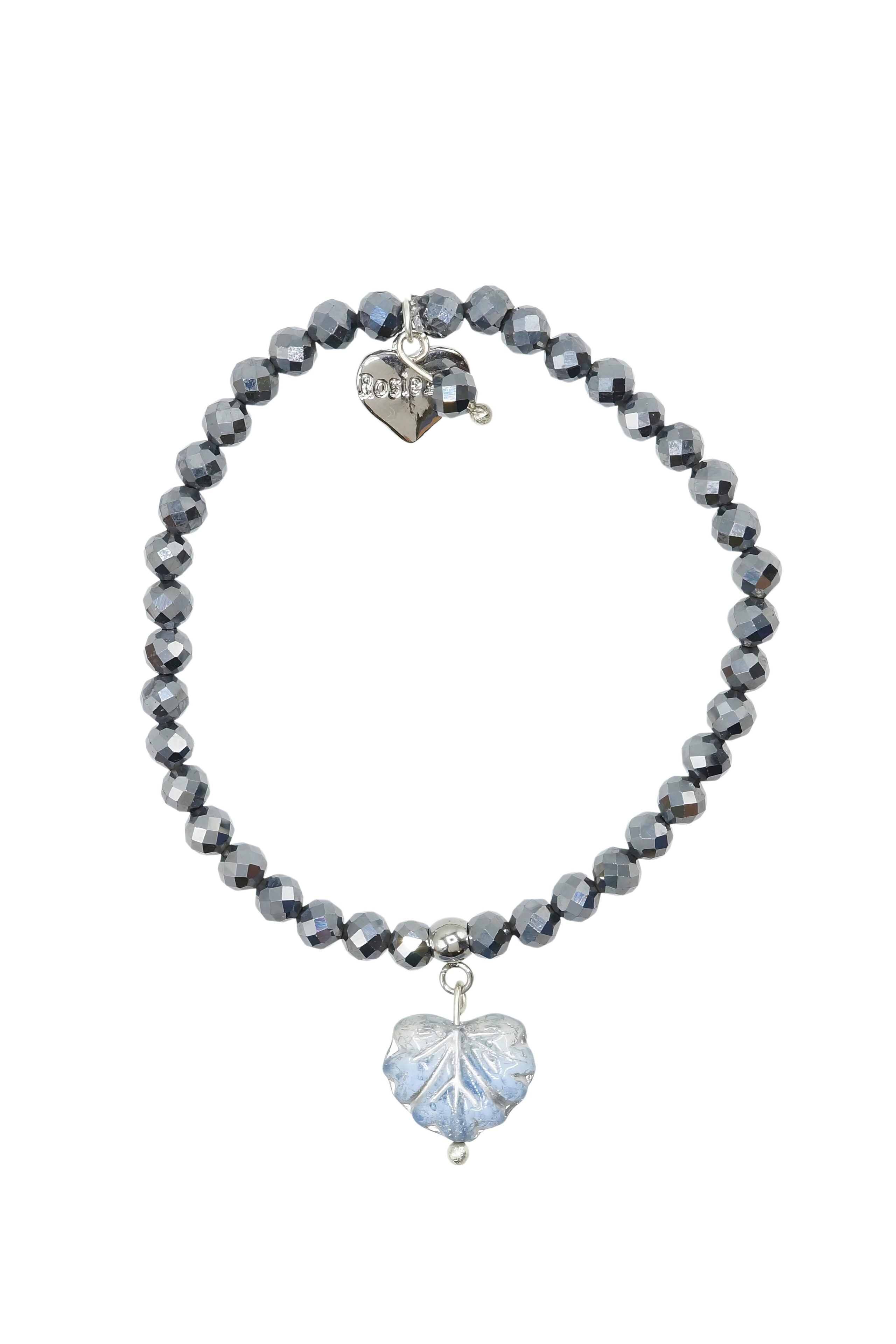Silver Hematite Maple Leaf Bracelet image 0