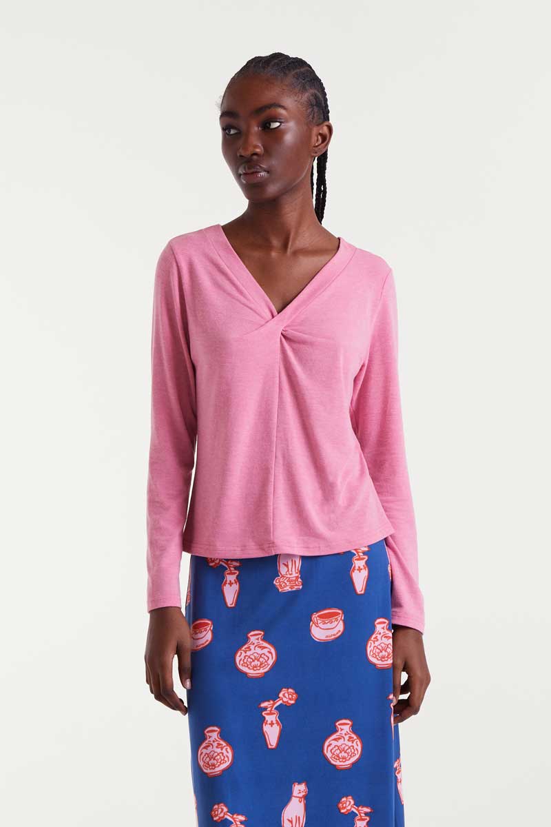 Amalia Long Sleeve Top, Pink image 1
