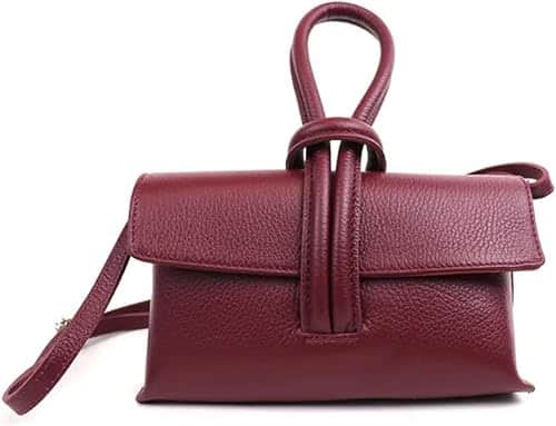 Leather Loop Bag, Burgundy image 0