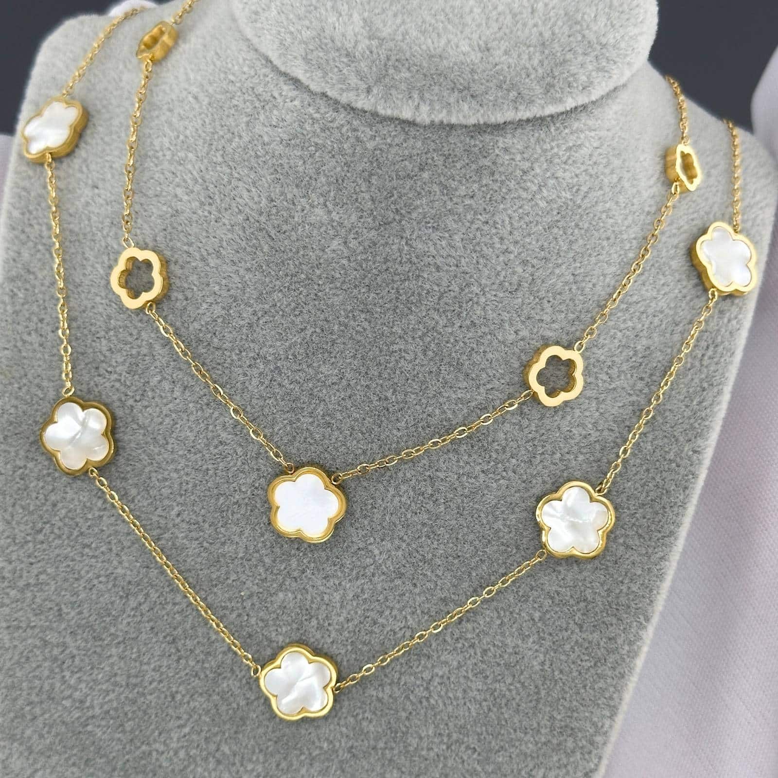 Gold-Plated Clover Meadow Necklace image 1
