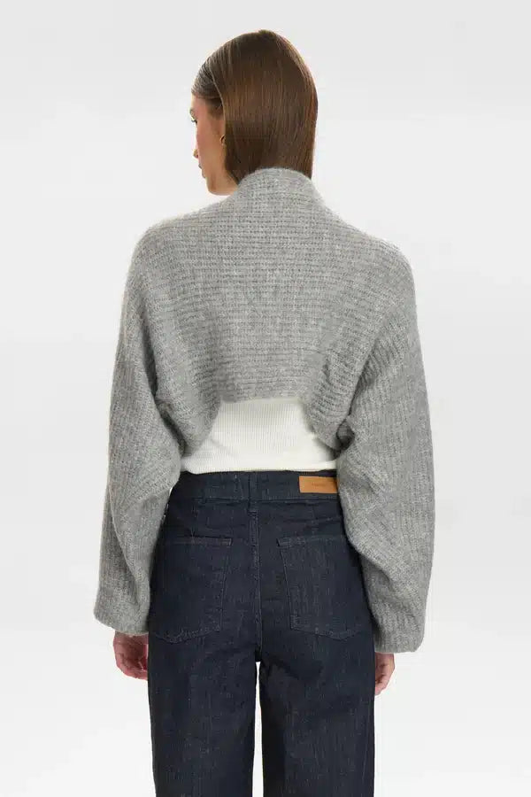 Mina Bolero Cardigan, Light Grey melange image 4