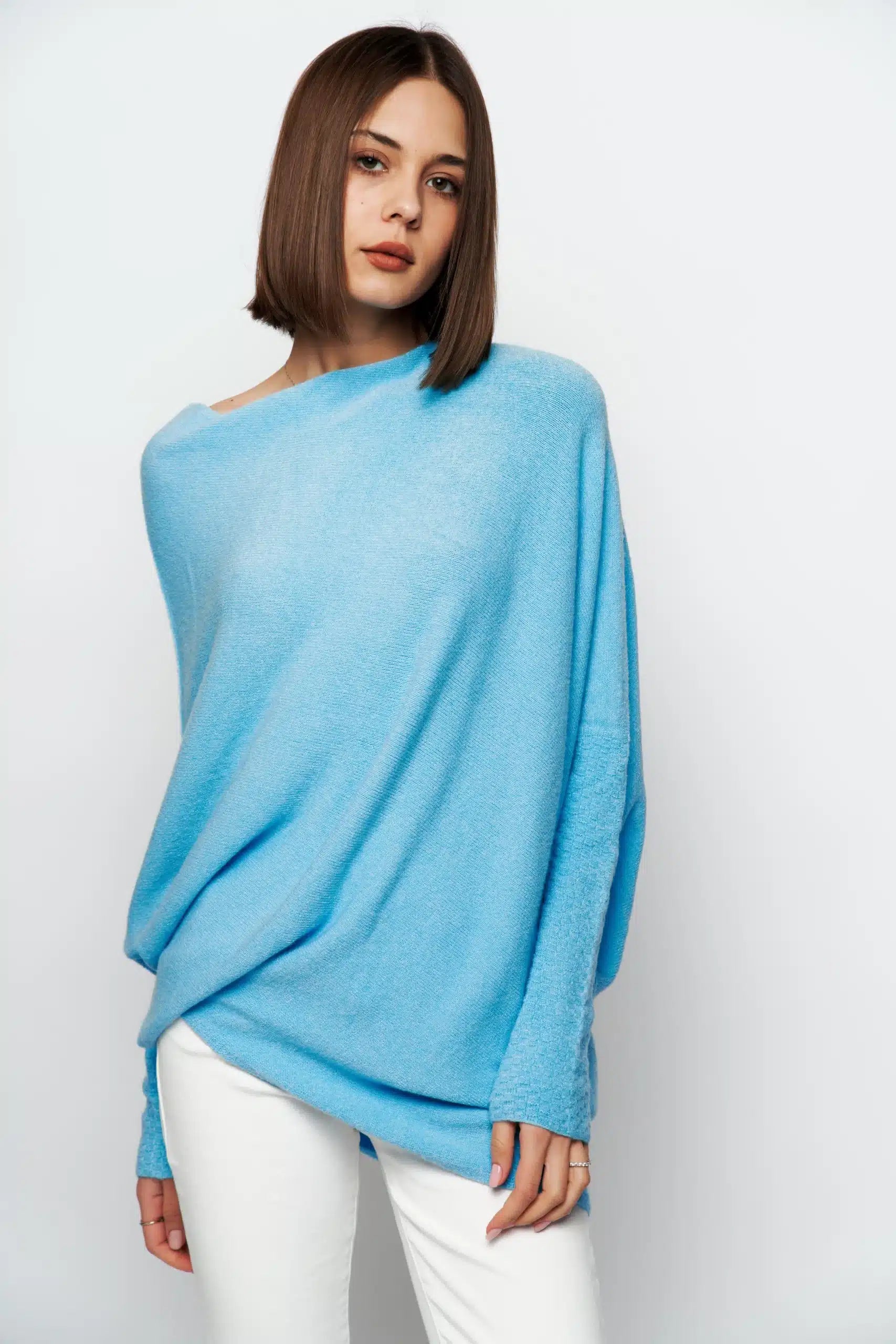 Asymmetric Knit, Turquoise image 0