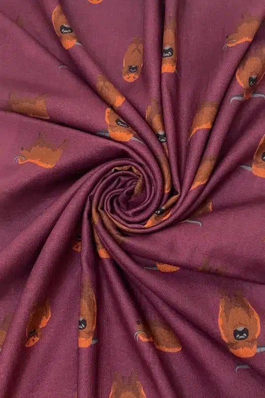 Highland Buffalo Print Wool Blend Scarf image 2