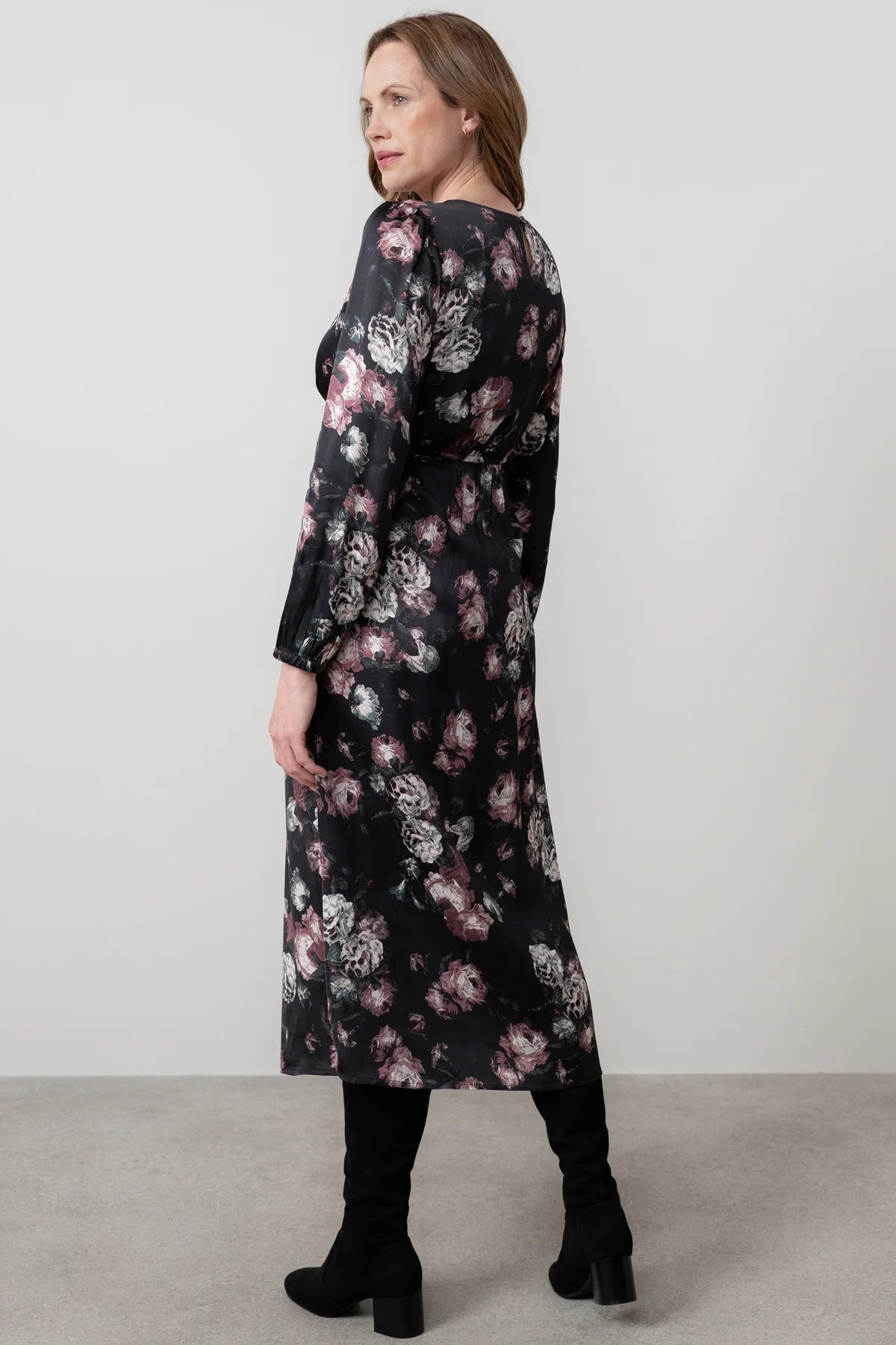 Celia Dress, Imogen Print, Black image 2