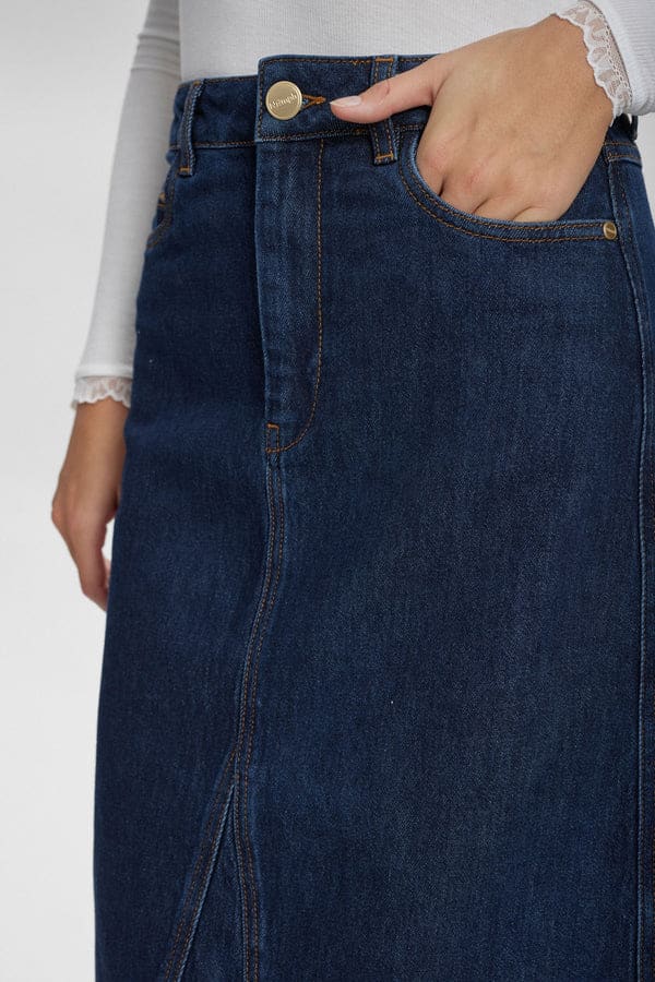 London Skirt, Dark Blue Denim image 4