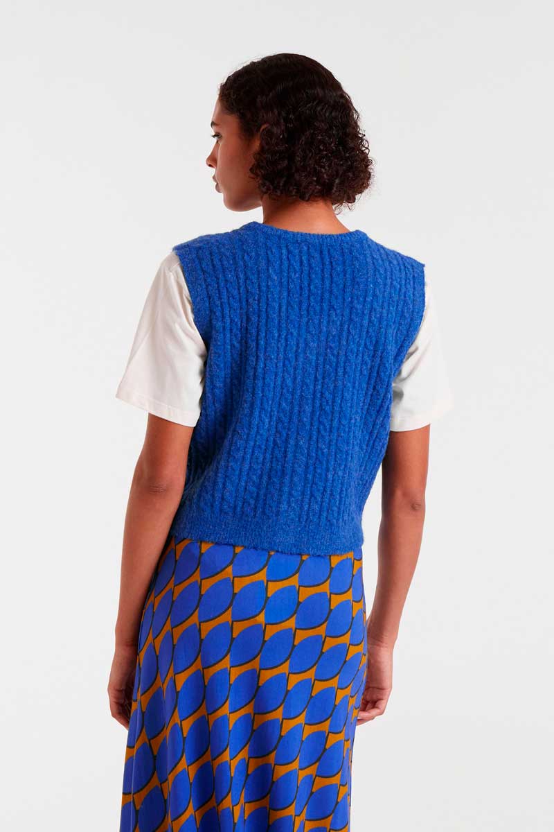 Narcisa Knitted Vest, Blue image 4