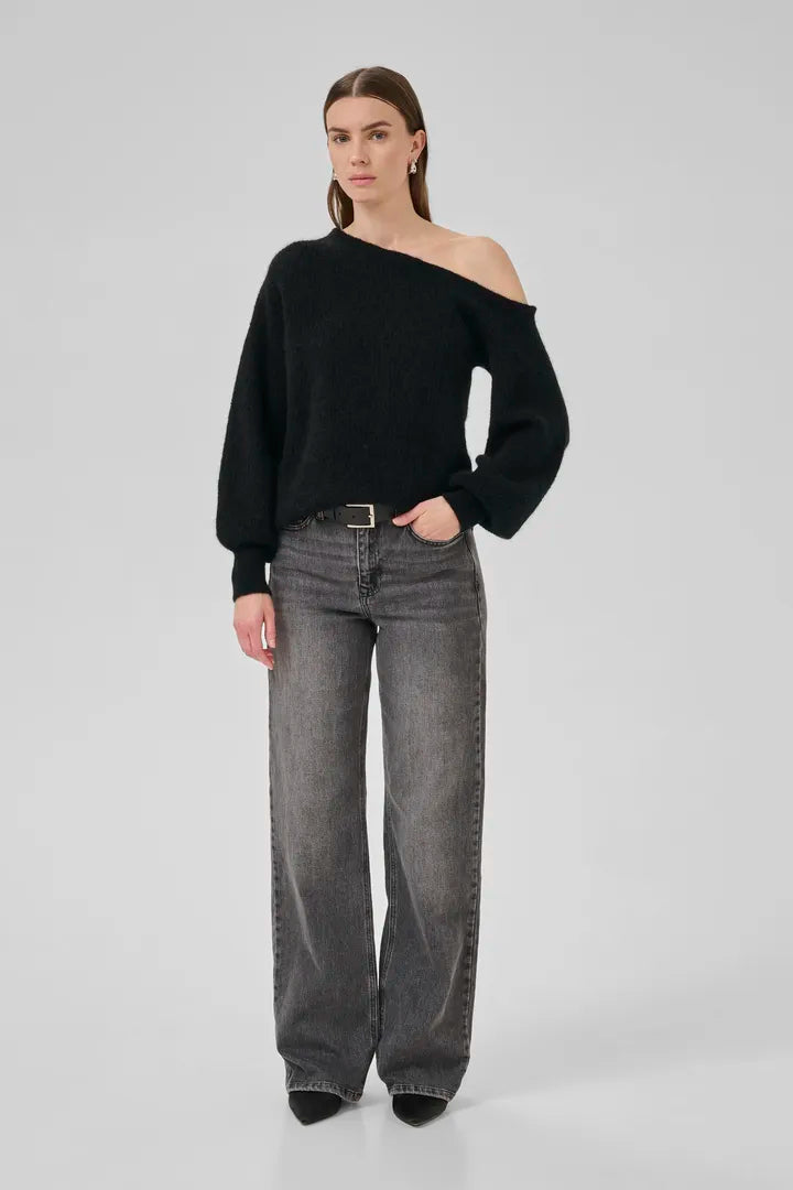 Siva Off-Shoulder Knit, Black image 2
