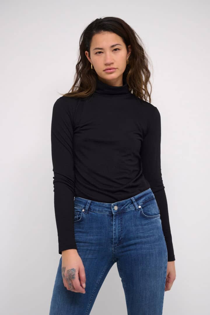 Rollneck Top, Black image 0