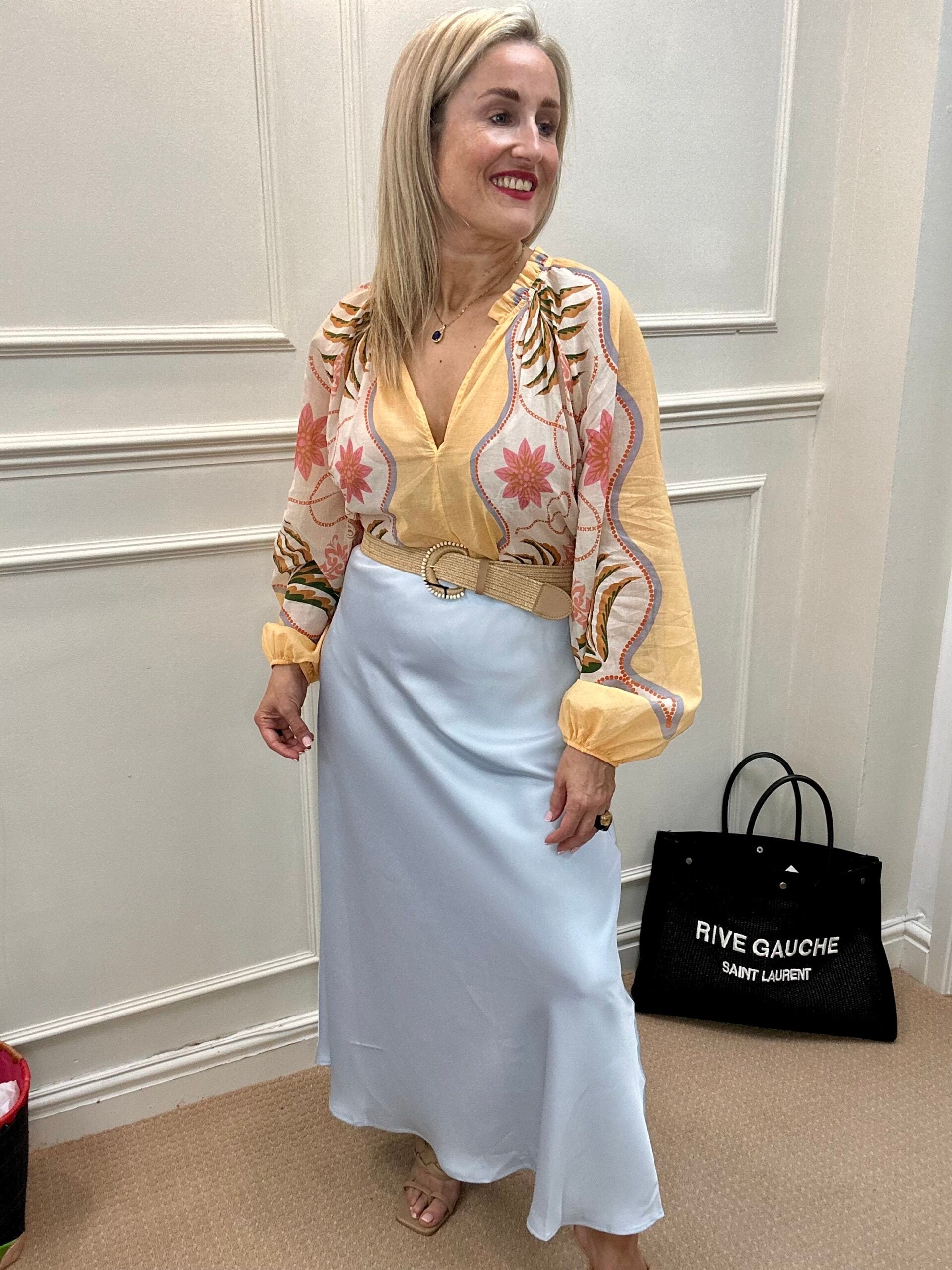 Satin Slip Skirt, Baby Blue image 1