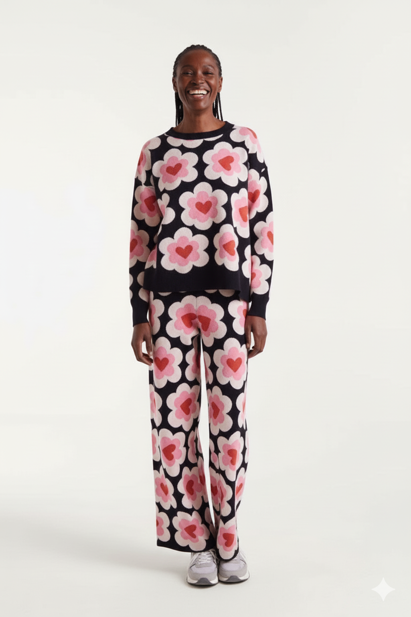 Sofia Jacquard Fabric Trouser, Sweetheart design image 0