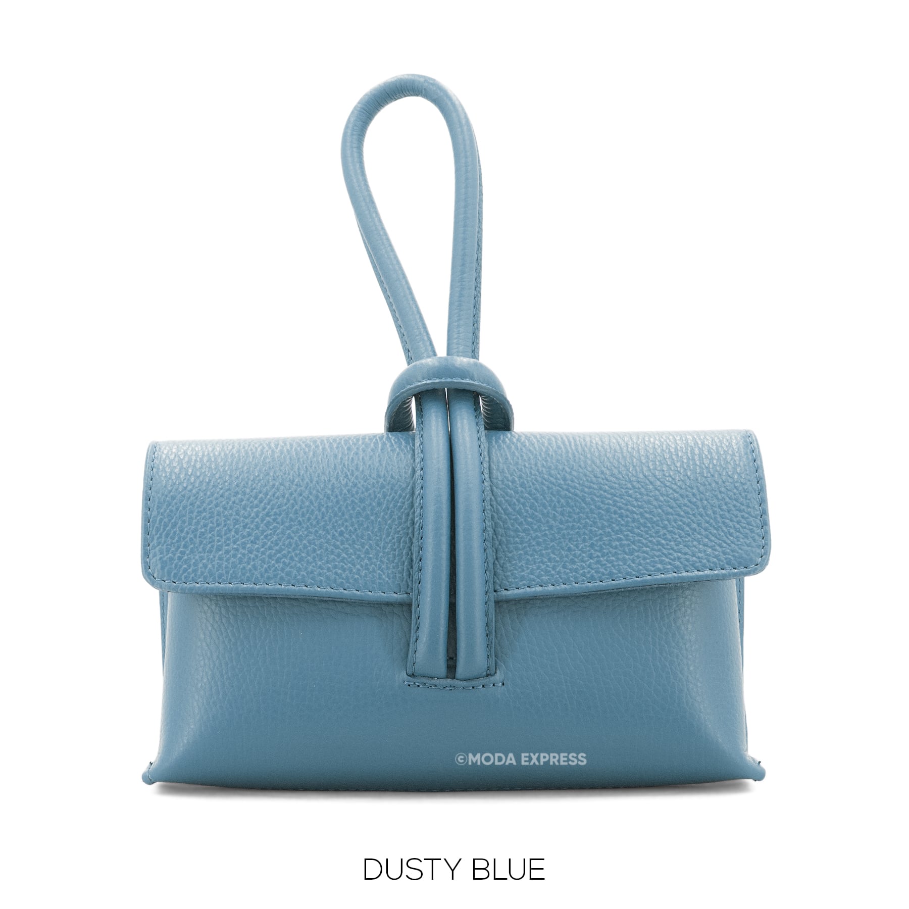 Leather Loop Bag, Dusty Blue image 0