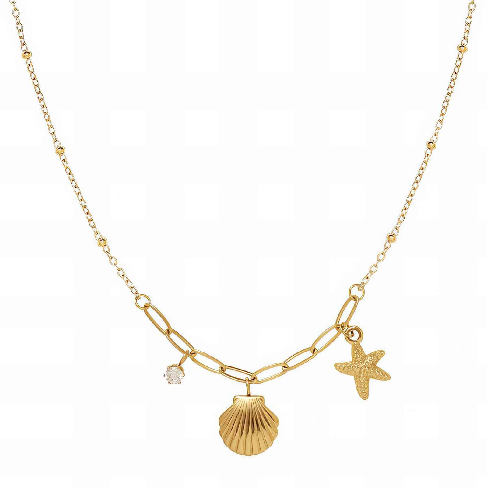 Gold-Plated Beach Charm Necklace image 0