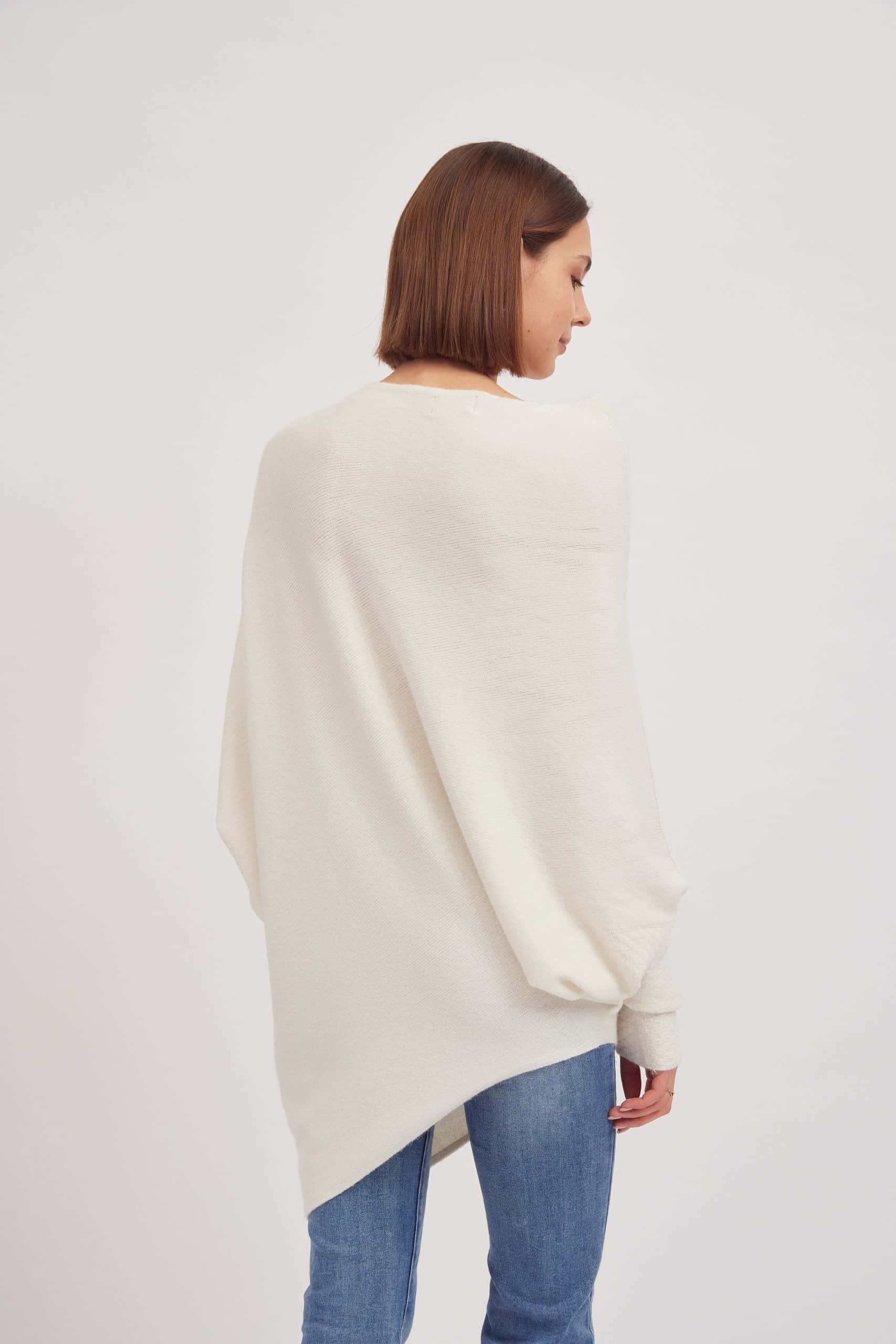 Asymmetric Knit, Cream image 3
