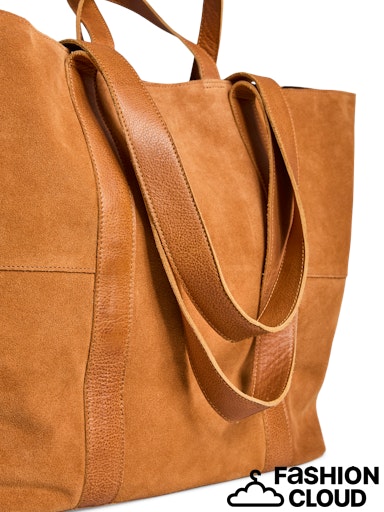 Jasmin Suede Shopper Bag, Cognac image 1