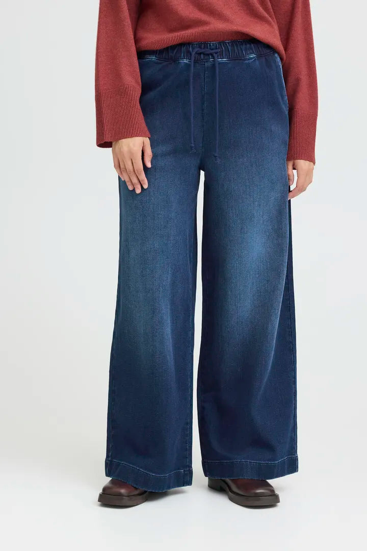 Raven High-Waisted Trouser, Dark Blue Denim image 1