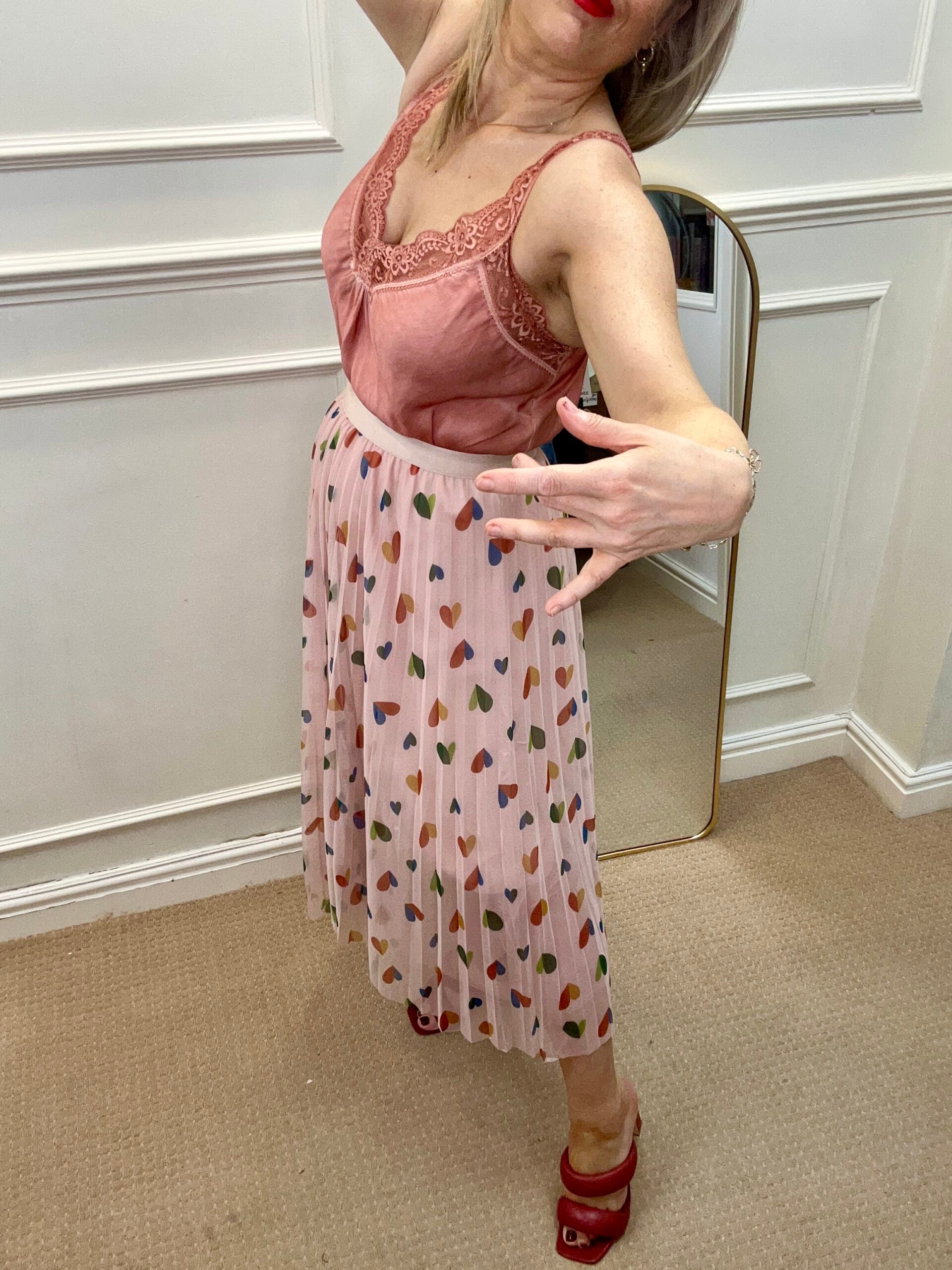 Hearty Patterned Skirt, Pink image 0