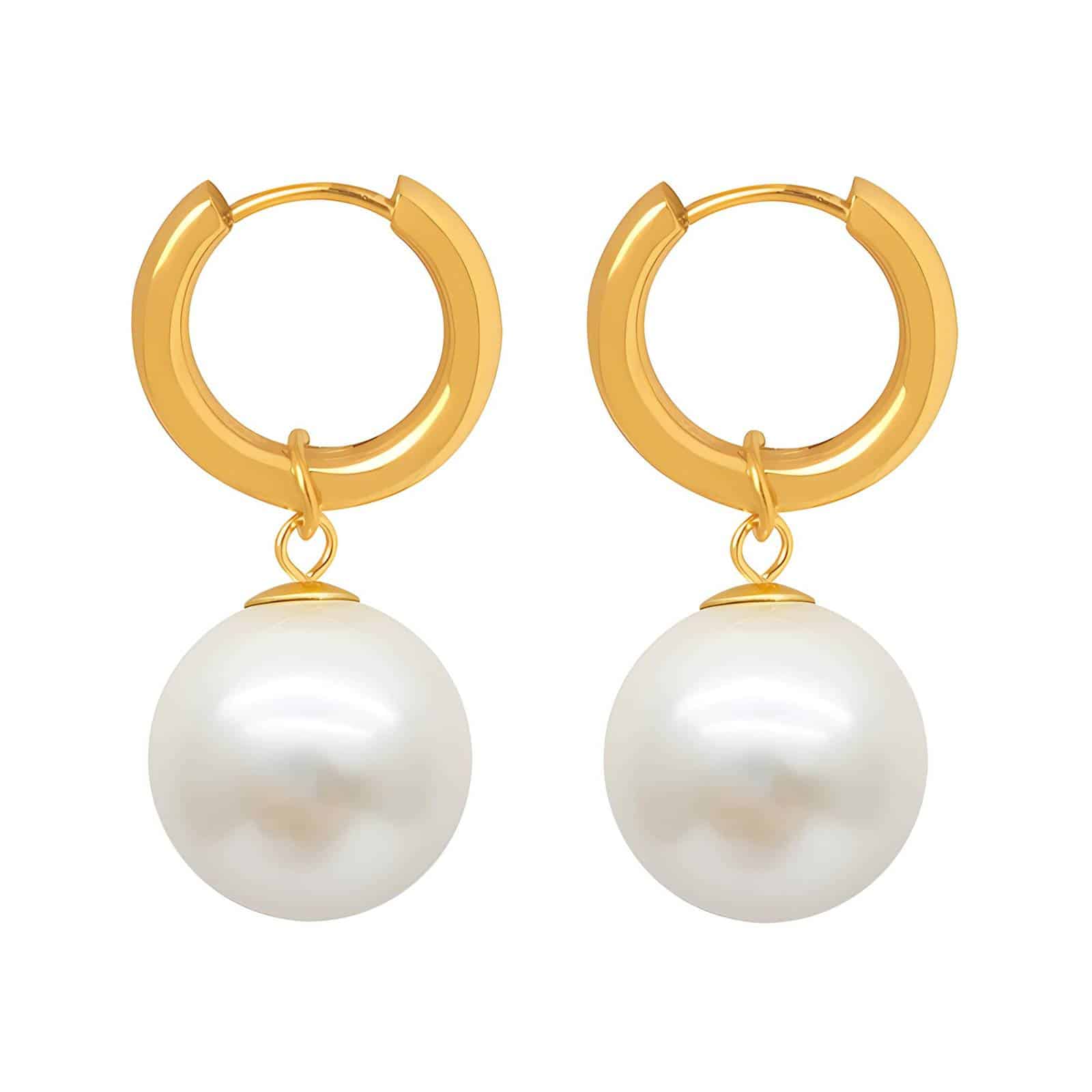 Gold-plated Pearl Earrings image 0