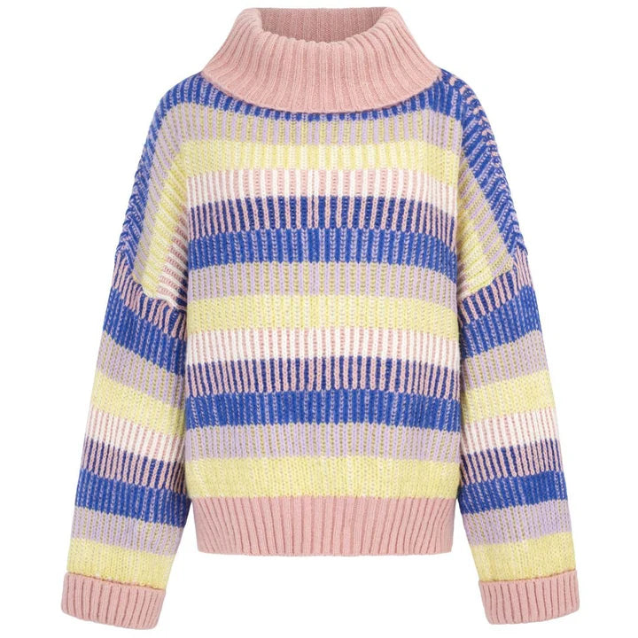 Tasha Balloon Sleeve Rollneck Jumper, Pink image 1