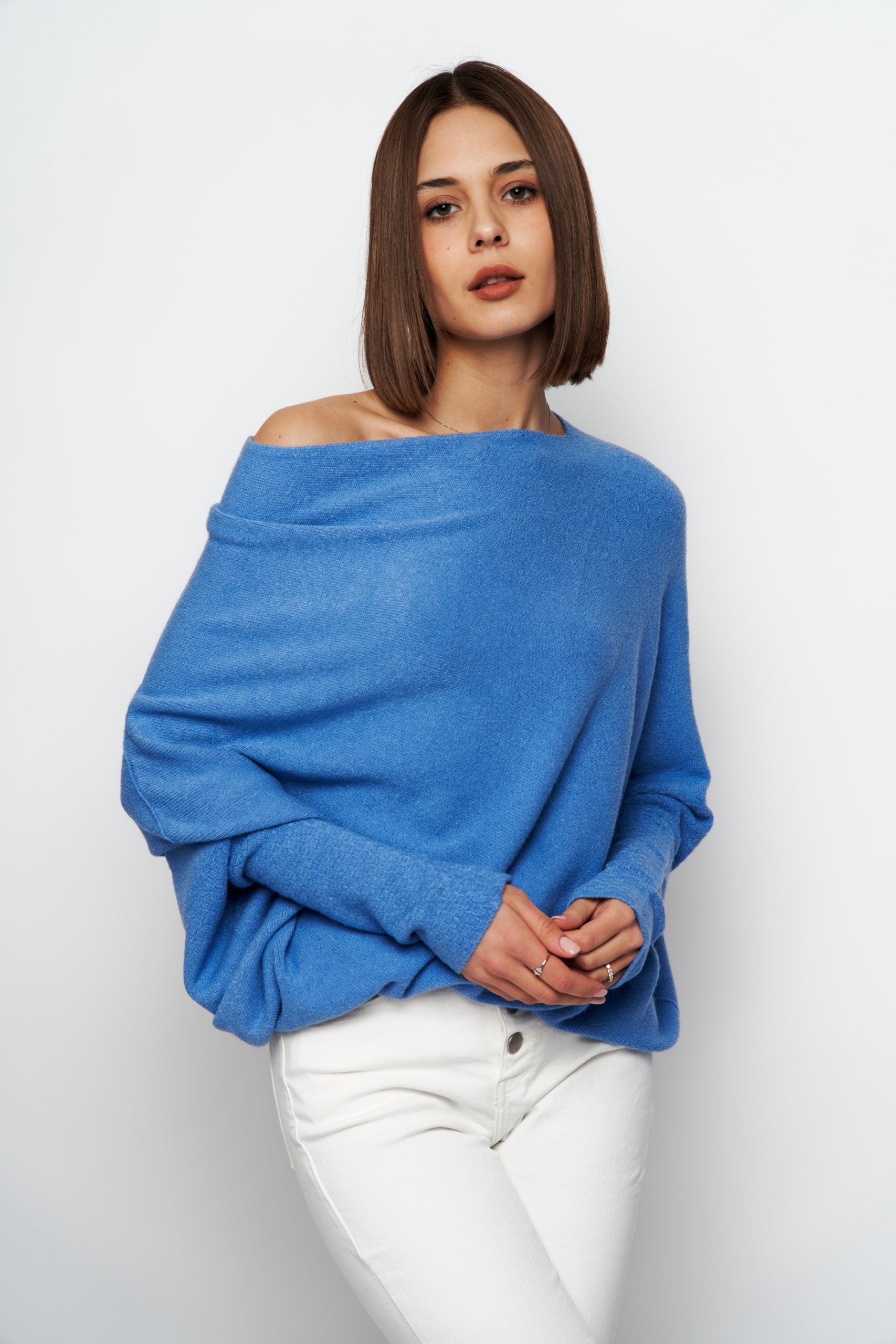 Asymmetric Knit, Cornflower Blue image 3