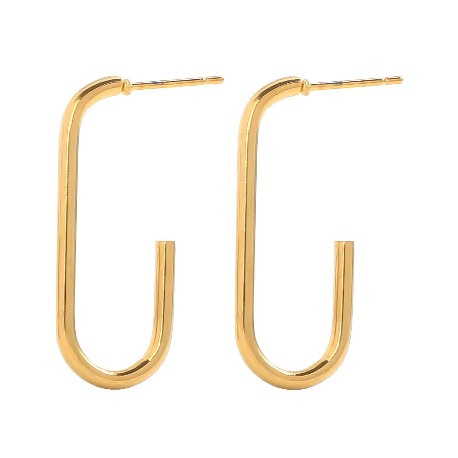 Gold-plated Long Loop Earrings image 0