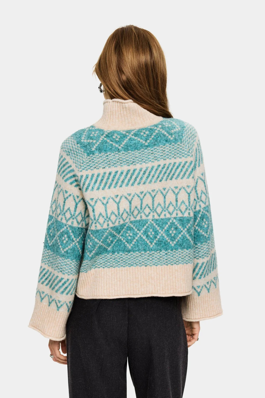 Micha Rollneck Pullover, Aqua Haze Melange image 2