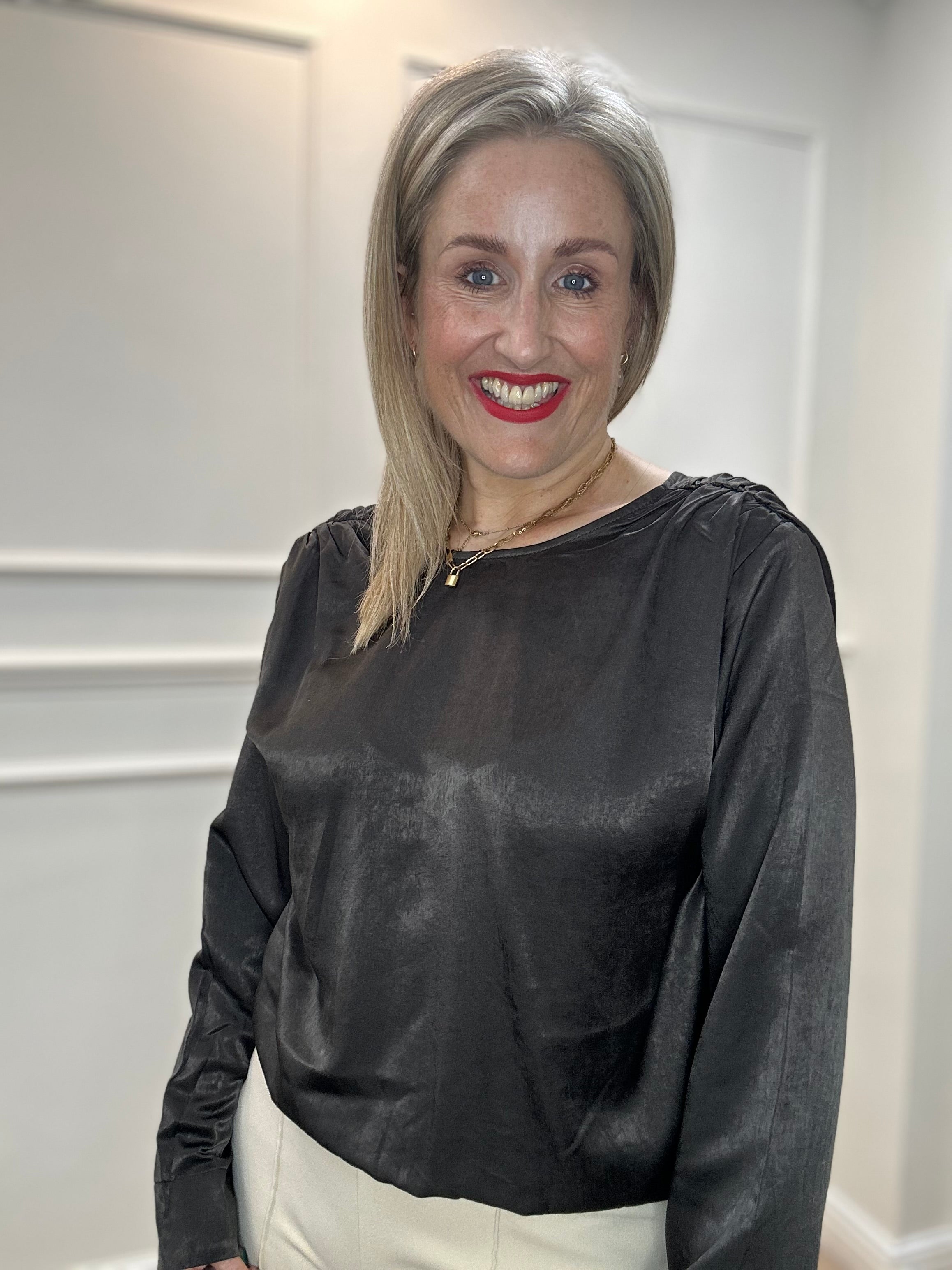 Estelle Wrap Blouse, Espresso image 0