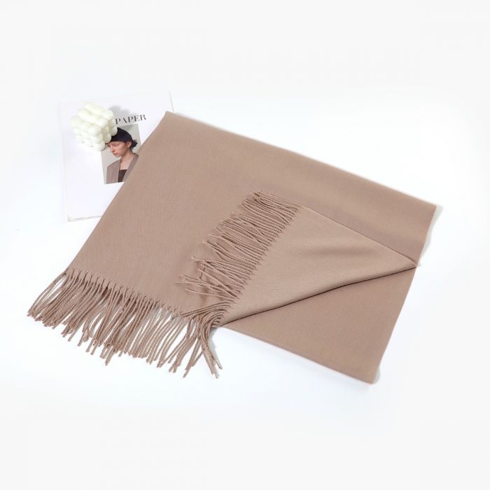 Tasselled Pashmina, Beige image 3
