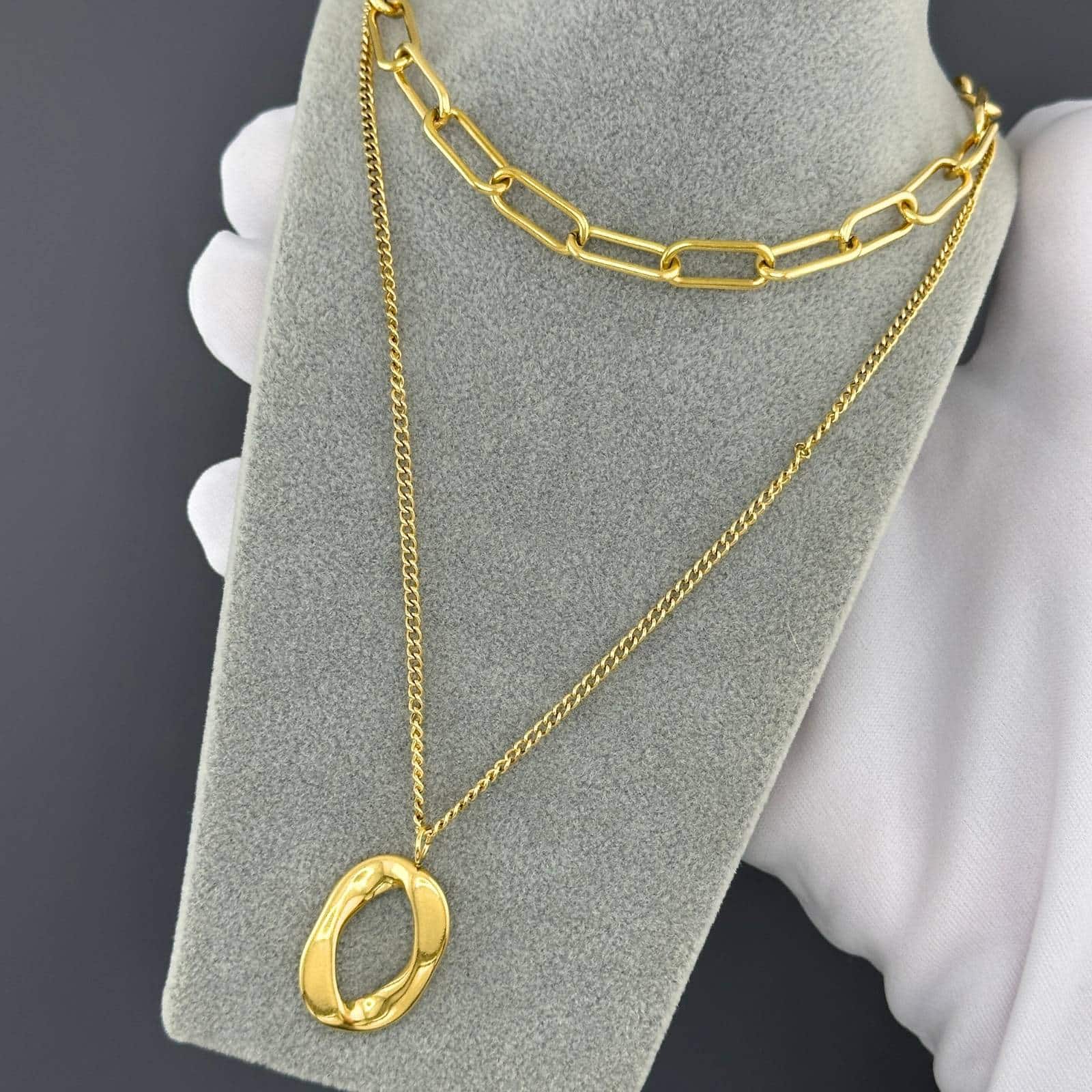 Gold-Plated Twin Chain Necklace image 1