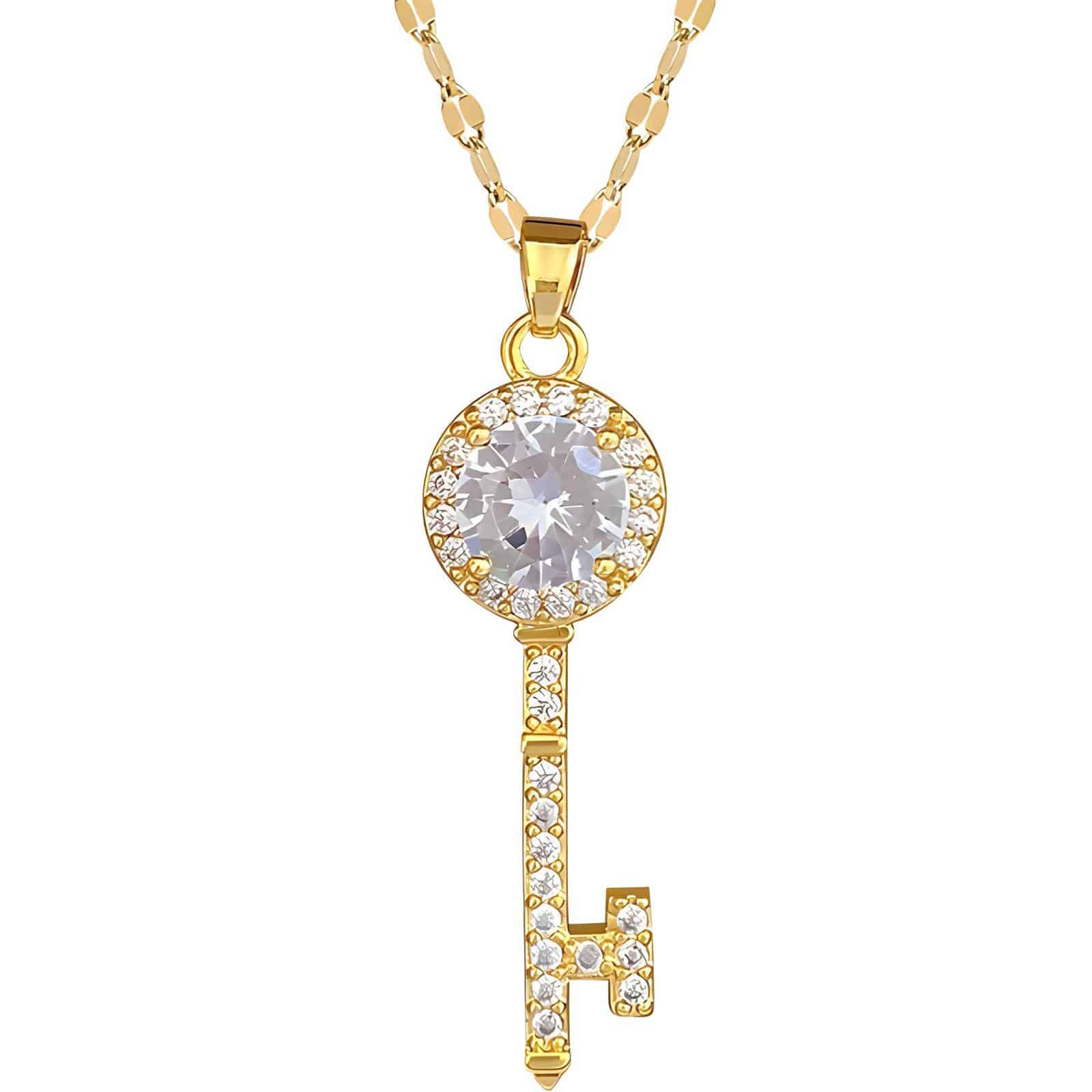 Gold-plated Key Necklace image 0