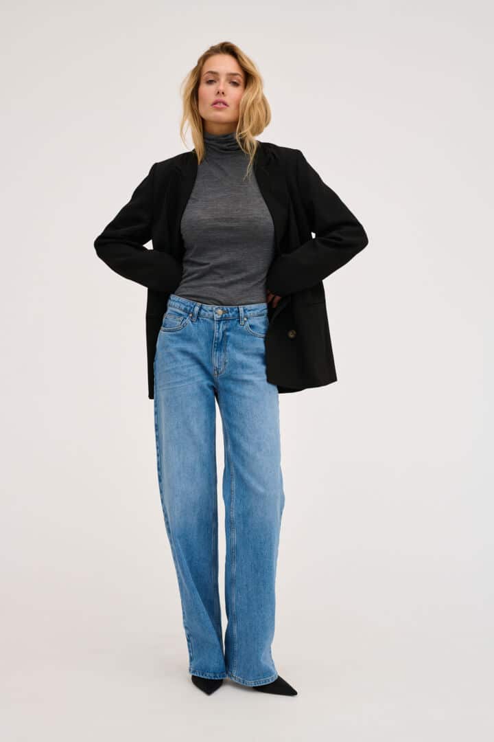 Rollneck Top, Dark Grey Melange image 2