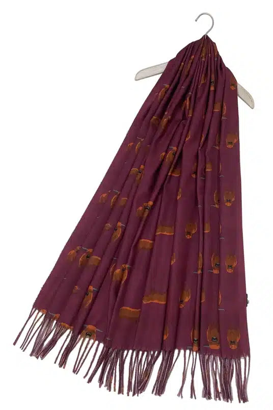 Highland Buffalo Print Wool Blend Scarf image 1