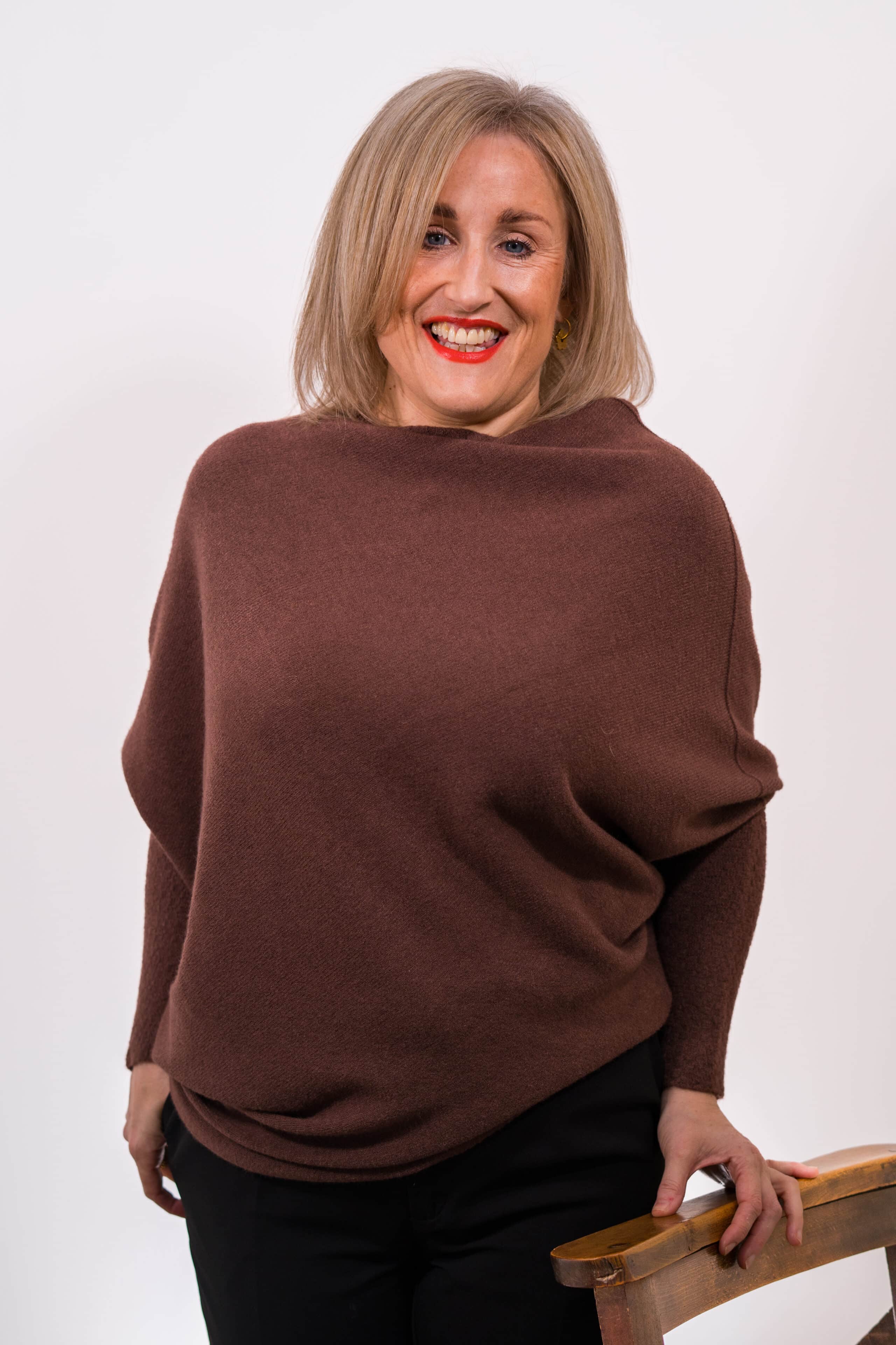 Asymmetric Knit, Chocolate image 3