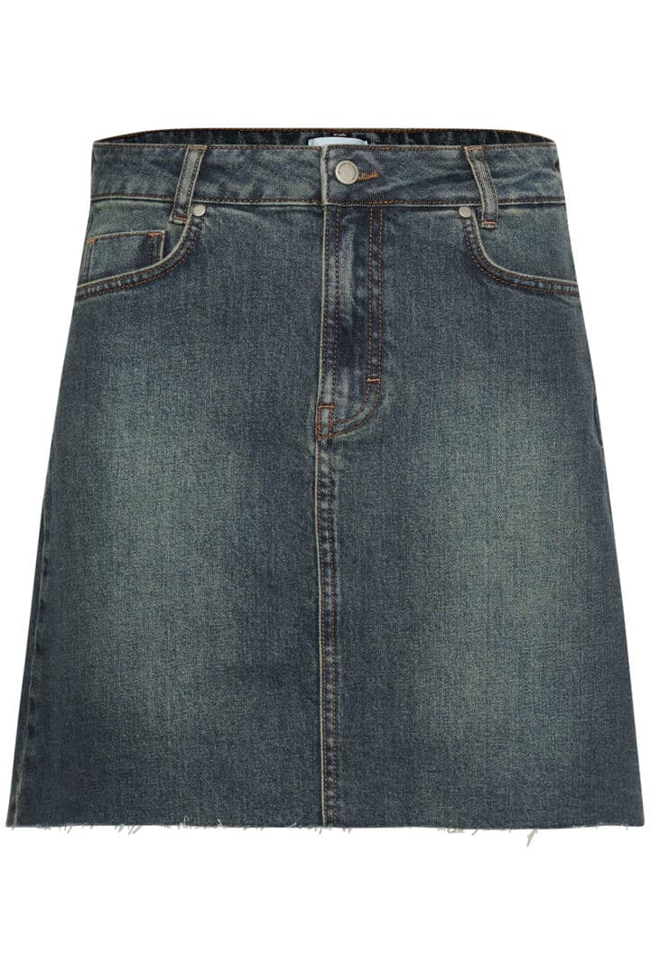 Dango Skirt, Dark Blue - dirty wash image 3