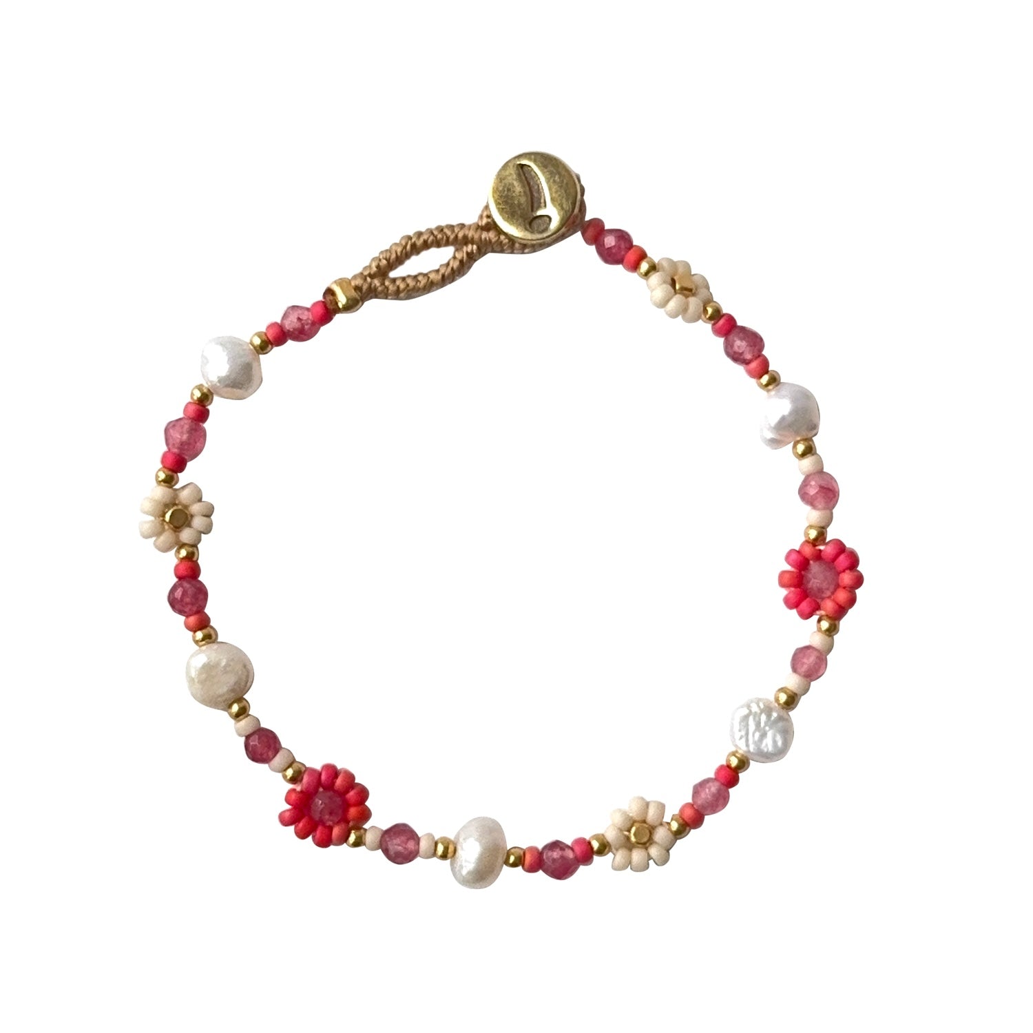 Lulu Flower Bracelet, Coral image 0