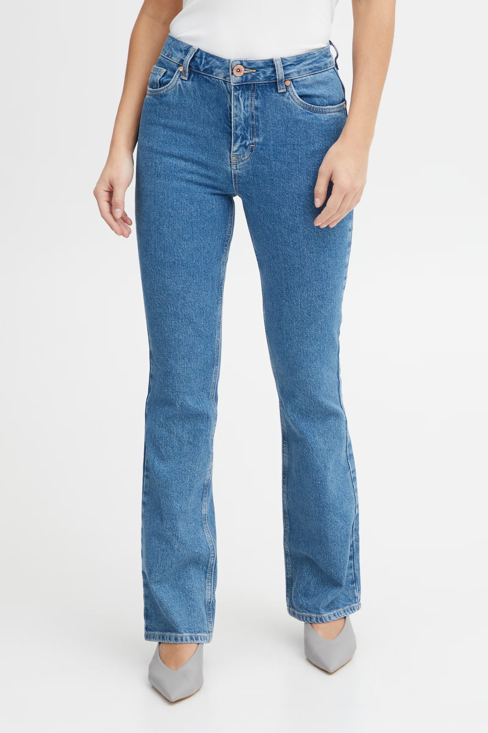 Talia High-Waisted Boot Cut Jean, Mid Blue Denim image 1