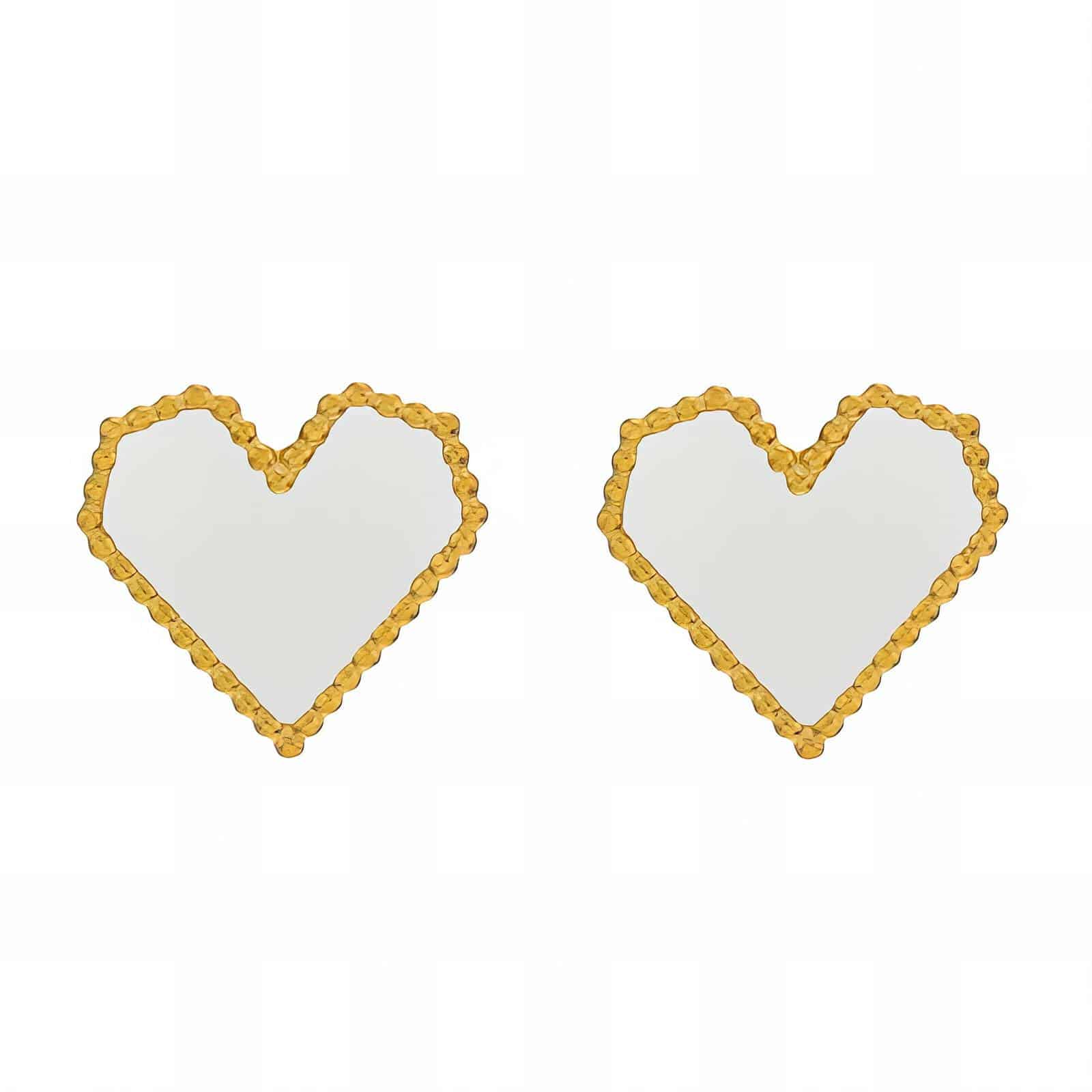 Gold-Plated Heart Stud Earrings image 0