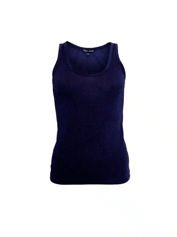 Faye Lurex Vest Top, Navy colour image 0
