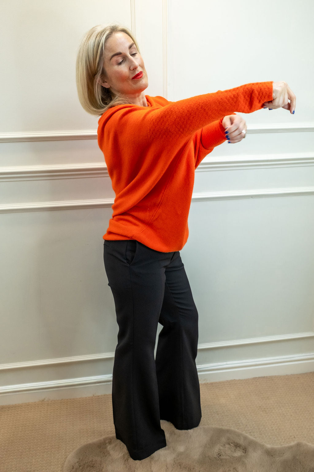 Asymmetric Knit, Orange