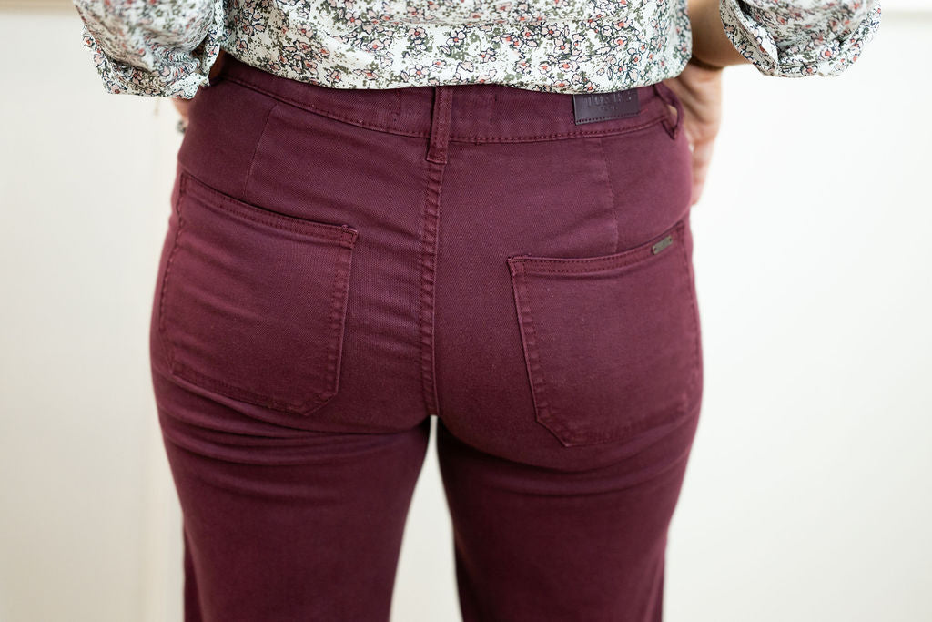 Alder Jean - Wide Leg, Burgundy