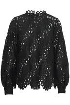 Lacy Greek Blouse, Black image 3