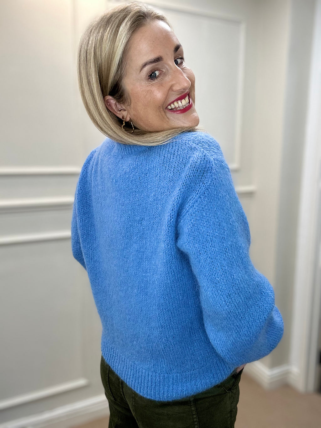 Maebh Zipped Cardigan, Cornflower Blue image 2