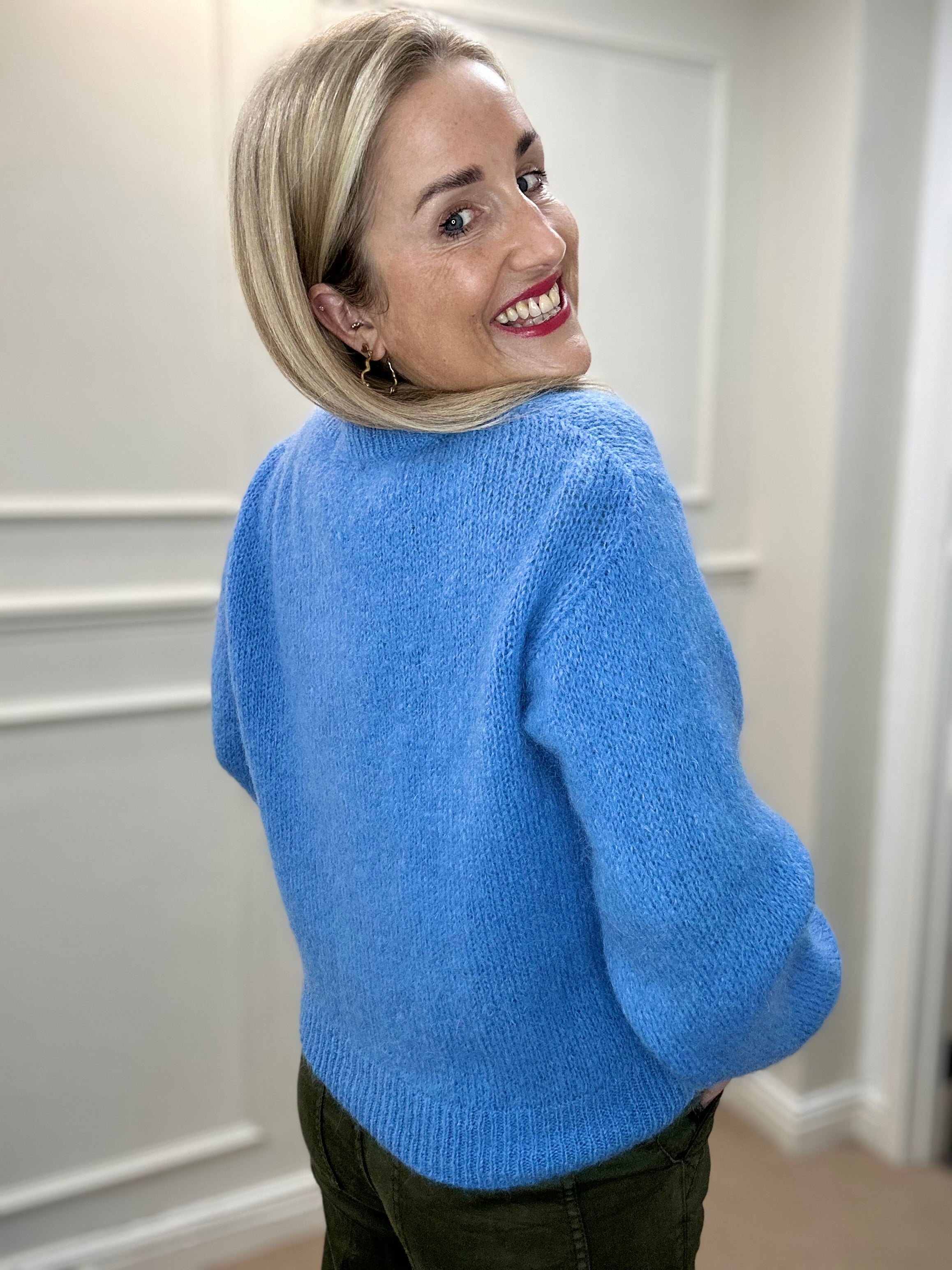 Maebh Zipped Cardigan, Cornflower Blue image 2
