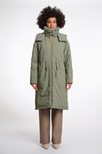 Quinte Outdoor Jacket, Detachable Faux Fur Collar, Green Ash image 0